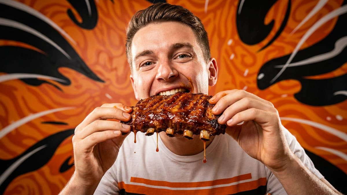 Half slab, pulled pork, and the sides